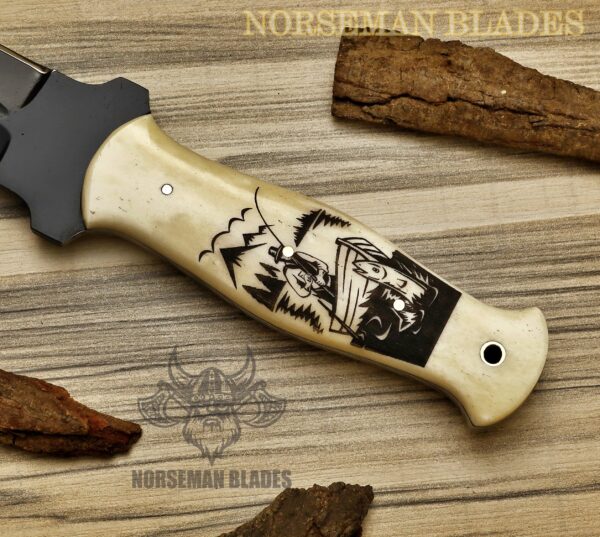 Engraved Camel Bone Dagger – 11" Custom Blade