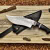 D2 Steel Bowie Knife – 14.5-Inch Acid Washed Blade with Micarta