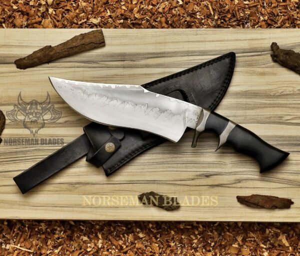 D2 Steel Bowie Knife – 14.5-Inch Acid Washed Blade with Micarta