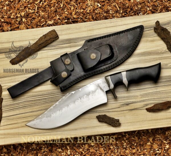 D2 Steel Bowie Knife – 14.5-Inch Acid Washed Blade with Micarta