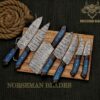 Handcrafted 7-Piece Damascus Steel Collectible Display Set