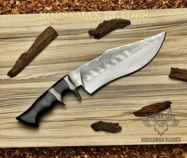 D2 Steel Bowie Knife – 14.5-Inch Acid Washed Blade with Micarta