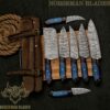 Handcrafted 7-Piece Damascus Steel Collectible Display Set