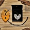 Damascus Steel Heart Pendant Set Designed by Cowboy C-Bop